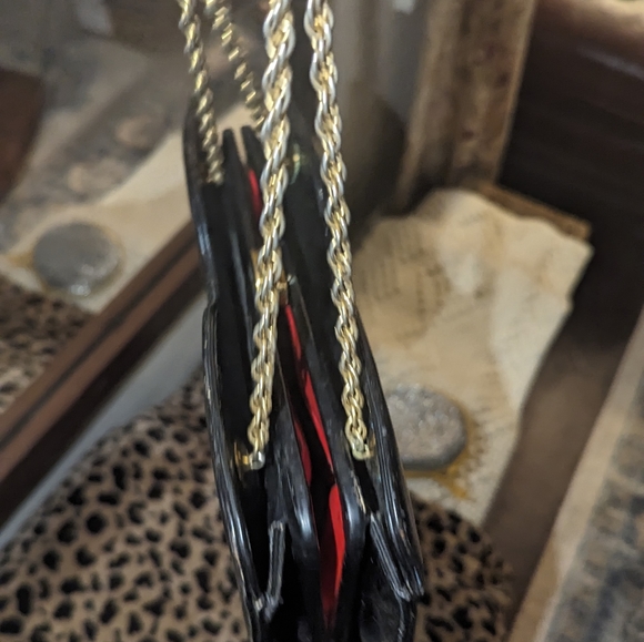 Vintage hard to find Clutch La Mode rich dark satin red lining - Picture 3 of 9